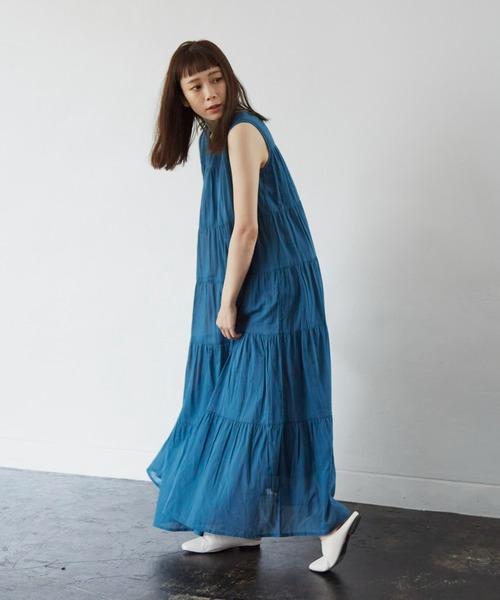 Libra Cue（リブラ キュー）の「ノースリーブティアードワンピース