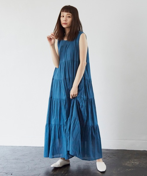 Libra Cue（リブラ キュー）の「ノースリーブティアードワンピース