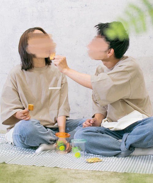 PairPair(ペアペア)の「布帛切り替えTシャツ(ユニセックス)(Tシャツ/カットソー・メンズ・ブラック/グレイッシュベージュ/グレイッシュブルー・MEDIUM/LARGE)」の4枚目の写真