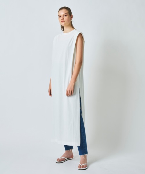 N.O.R.C(ノーク)の「ショルダーパッドワンピース(ワンピース・レディース・ピンク/ホワイト/ラベンダー/サックスブルー/チャコールグレー・M/S)」の2枚目の写真