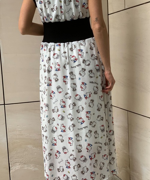 ハローキティコラボ(ハローキティコラボ)の「キティハイウエストリブワンピース(ワンピース・レディース・ホワイト・FREE)」の9枚目の写真