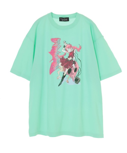 ROMPUS（ロンパース）の「【ROMPUS×JUN INAGAWA】ROMPUSちゃんは半袖で今日も行く（Tシャツ/カットソー・レディース・ブラック/オフホワイト/エメラルド・2/3）」の5枚目の写真