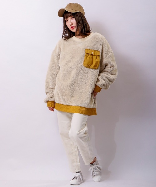 POWER TO THE PEOPLE（パワートゥーザピープル）の「POWER TO THE PEOPLE Plus Warm フリーストレーナー（スウェット・メンズ・チャコールグレー/カーキ/アイボリー/マルチ・LL/M/L）」の11枚目の写真