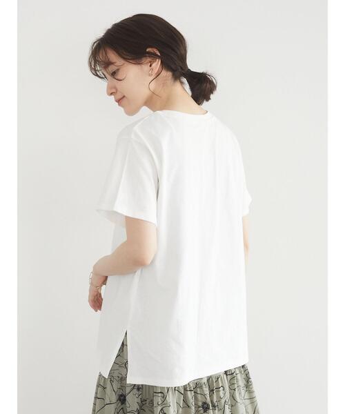 Green Parks(グリーンパークス)の「多段キレイめロゴTシャツ*(Tシャツ/カットソー・レディース・オフホワイト/ネイビー/ベージュ/ブルーグリーン・FREE)」の9枚目の写真