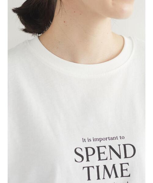 Green Parks(グリーンパークス)の「多段キレイめロゴTシャツ*(Tシャツ/カットソー・レディース・オフホワイト/ネイビー/ベージュ/ブルーグリーン・FREE)」の10枚目の写真