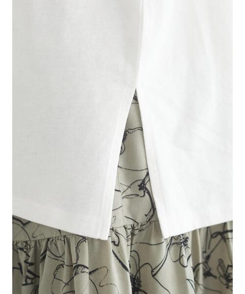 Green Parks(グリーンパークス)の「多段キレイめロゴTシャツ*(Tシャツ/カットソー・レディース・オフホワイト/ネイビー/ベージュ/ブルーグリーン・FREE)」の12枚目の写真