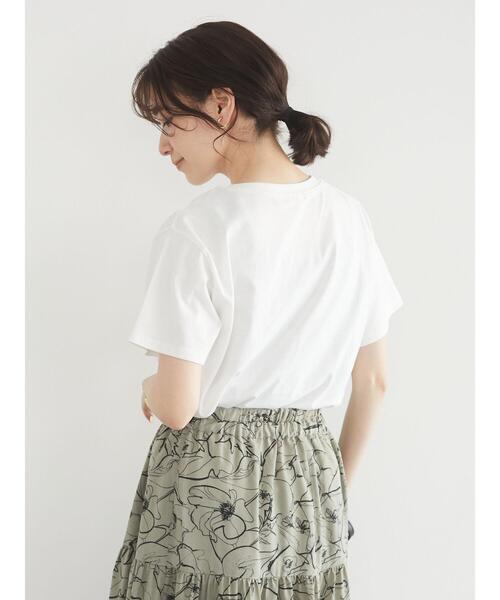 Green Parks(グリーンパークス)の「多段キレイめロゴTシャツ*(Tシャツ/カットソー・レディース・オフホワイト/ネイビー/ベージュ/ブルーグリーン・FREE)」の16枚目の写真