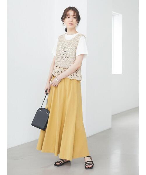 Green Parks(グリーンパークス)の「多段キレイめロゴTシャツ*(Tシャツ/カットソー・レディース・オフホワイト/ネイビー/ベージュ/ブルーグリーン・FREE)」の18枚目の写真