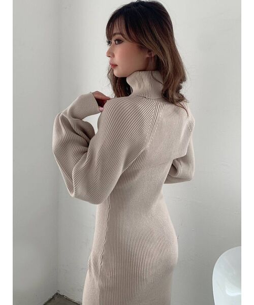 RESEXXY（リゼクシー）の「アームウォーマー付ニットワンピース（ワンピース・レディース・ブラック/アイボリー/モカ・FREE）」の15枚目の写真