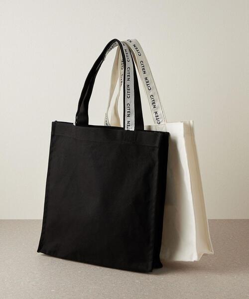 CITEN(シテン)の「<CITEN(シテン)>CITENロゴテープ Mサイズ トートバッグ(トートバッグ・レディース・ブラック/ホワイト/ライトグレー・FREE)」の4枚目の写真