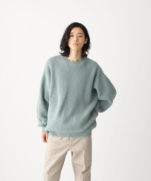 CITEN（シテン）の「＜CITEN（シテン）＞アゼボリューム ニット -ウォッシャブル-（ニット/セーター・メンズ・オフホワイト/ダークグレー/ライトブルー・FREE）」の6枚目の写真