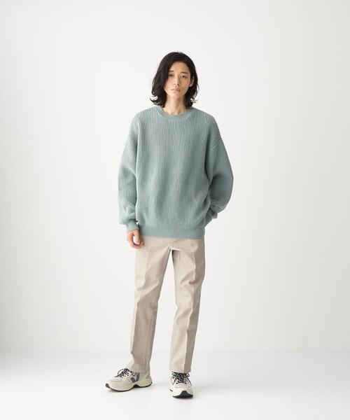 CITEN（シテン）の「＜CITEN（シテン）＞アゼボリューム ニット -ウォッシャブル-（ニット/セーター・メンズ・オフホワイト/ダークグレー/ライトブルー・FREE）」の5枚目の写真