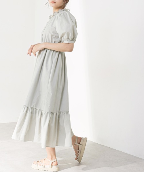 OLIVE des OLIVE（オリーブデオリーブ）の「ピンタックベスト付きワンピース（ワンピース・レディース・オフホワイト/ブラック/ライトグレー・FREE）」の6枚目の写真