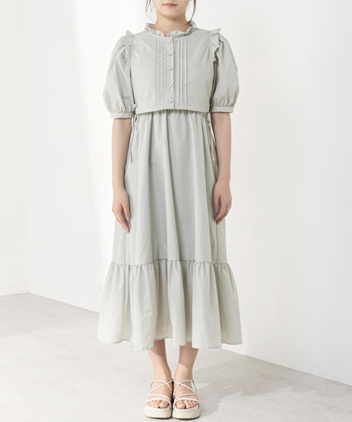 OLIVE des OLIVE（オリーブデオリーブ）の「ピンタックベスト付きワンピース（ワンピース・レディース・オフホワイト/ブラック/ライトグレー・FREE）」の18枚目の写真