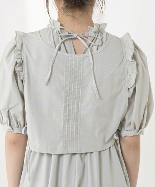 OLIVE des OLIVE（オリーブデオリーブ）の「ピンタックベスト付きワンピース（ワンピース・レディース・オフホワイト/ブラック/ライトグレー・FREE）」の7枚目の写真