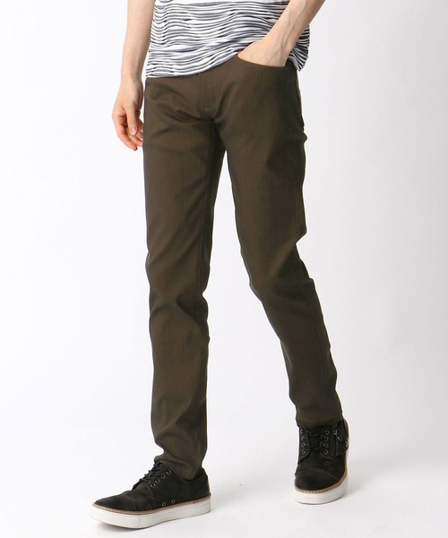 NICOLE CLUB FOR MEN(ニコルクラブフォーメン)の「【21年モデル】ハイパーストレッチヘリンボンパンツ(デニムパンツ・メンズ・ブラック/ブラウン系その他/ネイビー×ホワイト・SMALL/MEDIUM/X-LARGE/LARGE)」の4枚目の写真