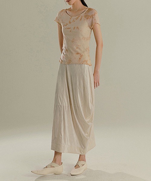 chuclla(チュクラ)の「【MURMURMI】Tiedye dirty print T-shirt chw21a020(Tシャツ/カットソー・レディース・ベージュ・S/M)」の5枚目の写真