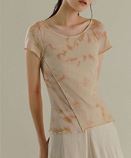 chuclla(チュクラ)の「【MURMURMI】Tiedye dirty print T-shirt chw21a020(Tシャツ/カットソー・レディース・ベージュ・S/M)」の10枚目の写真
