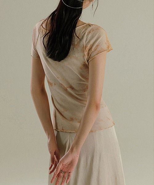 chuclla(チュクラ)の「【MURMURMI】Tiedye dirty print T-shirt chw21a020(Tシャツ/カットソー・レディース・ベージュ・S/M)」の11枚目の写真