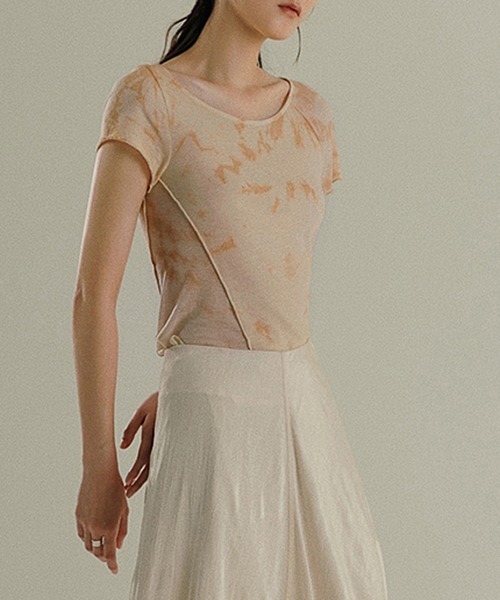 chuclla(チュクラ)の「【MURMURMI】Tiedye dirty print T-shirt chw21a020(Tシャツ/カットソー・レディース・ベージュ・S/M)」の18枚目の写真