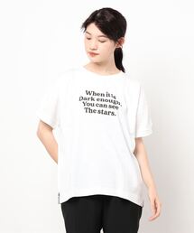 Samansa Mos2 | ロゴプリント袖タックTシャツ(Tシャツ/カットソー)
