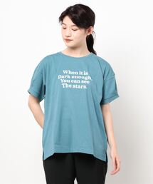 Samansa Mos2 | ロゴプリント袖タックTシャツ(Tシャツ/カットソー)