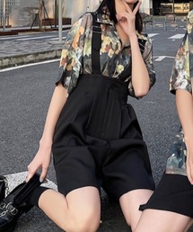 KOR | タック入り キュロット サロペット(サロペット/オーバーオール)