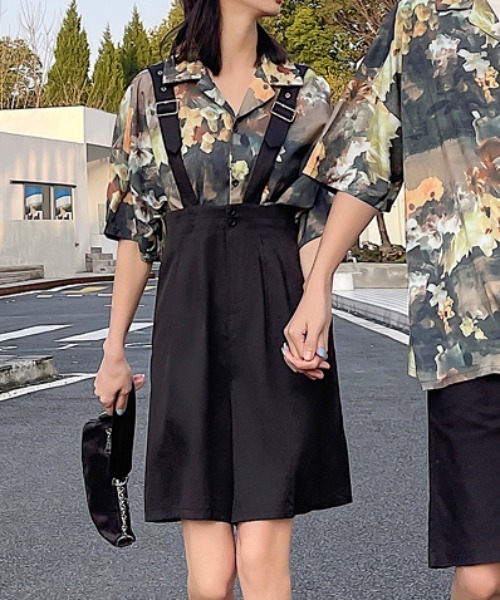 KOR（ケーオーアール）の「タック入り キュロット サロペット（サロペット/オーバーオール・レディース・ブラック・S/M/L/XL/2XL）」の15枚目の写真