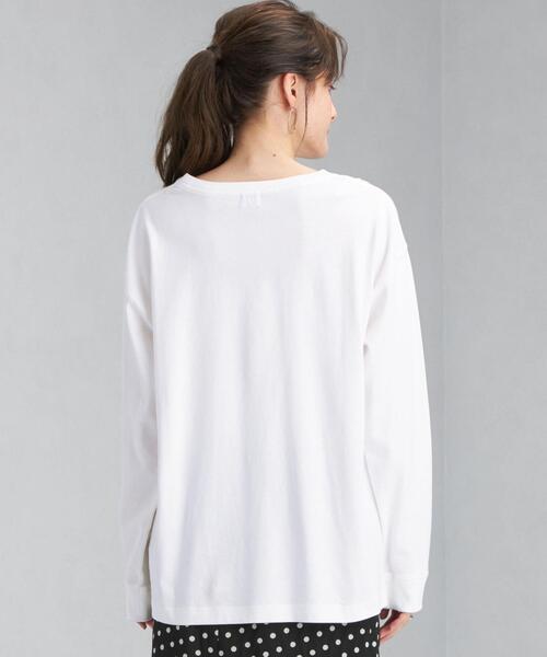 green label relaxing（グリーンレーベルリラクシング）の「プリント ロングスリーブ Tシャツ（Tシャツ/カットソー・レディース・ブラック/オフホワイト/その他1・FREE）」の6枚目の写真