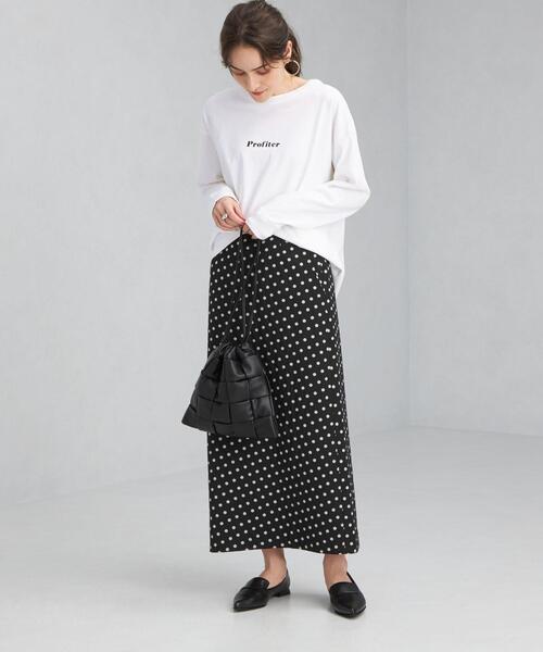 green label relaxing（グリーンレーベルリラクシング）の「プリント ロングスリーブ Tシャツ（Tシャツ/カットソー・レディース・ブラック/オフホワイト/その他1・FREE）」の12枚目の写真