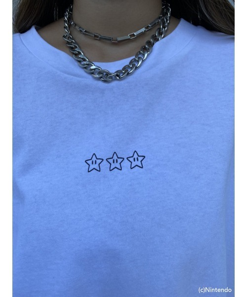 EGOIST(エゴイスト)の「オーバー短丈Tシャツ(super mario)(Tシャツ/カットソー・レディース・ホワイト/ブラック・FREE)」の9枚目の写真