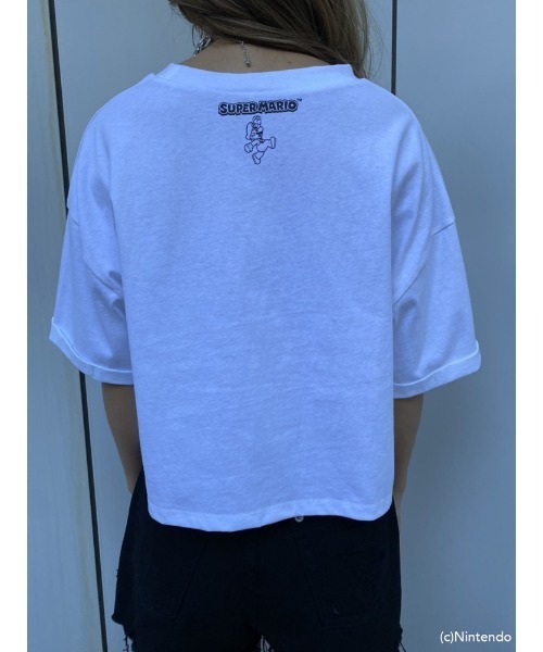 EGOIST(エゴイスト)の「オーバー短丈Tシャツ(super mario)(Tシャツ/カットソー・レディース・ホワイト/ブラック・FREE)」の12枚目の写真