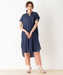 SHOO・LA・RUE | フレンチスリーブデニムシャツワンピース(ワンピース)