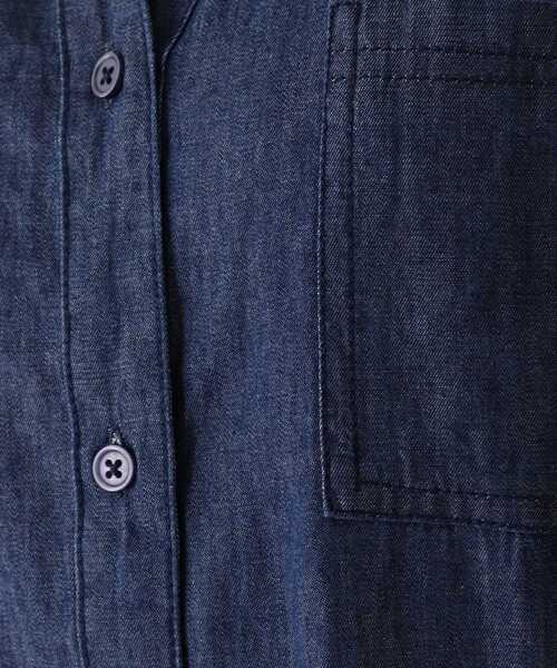 SHOO・LA・RUE(シューラルー)の「◆フレンチスリーブデニムシャツワンピース(ワンピース・レディース・ブラック/ベージュ/ダークオリーブ/ダークネイビー・02/03/04)」の5枚目の写真