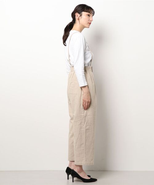 Samansa Mos2（サマンサ モスモス）の「綿麻サス付パンツ（その他パンツ・レディース・ブラック/ベージュ/キナリ・ﾌﾘ-）」の5枚目の写真