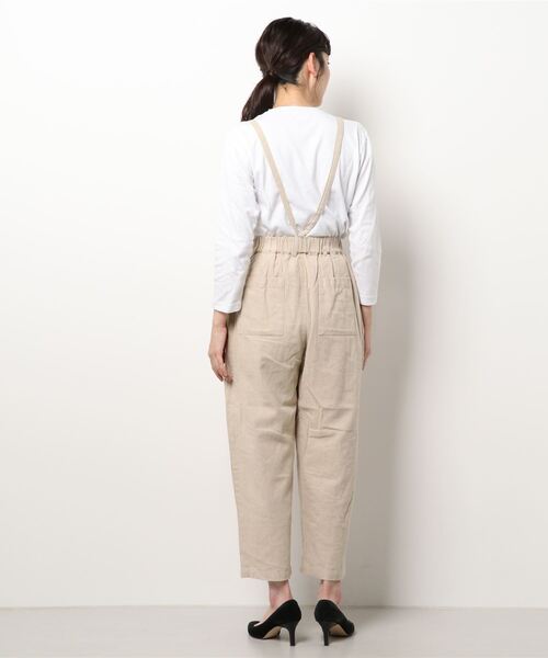 Samansa Mos2（サマンサ モスモス）の「綿麻サス付パンツ（その他パンツ・レディース・ブラック/ベージュ/キナリ・ﾌﾘ-）」の4枚目の写真