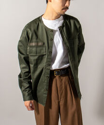 【BLAW×GLOSTER】リメイク ミリタリーノーカラーコンバットジャケット