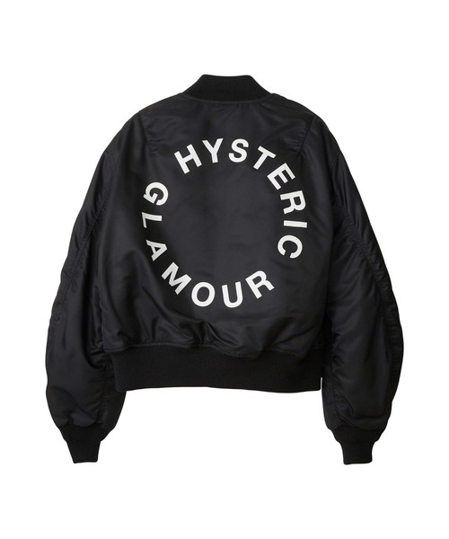 HYSTERIC GLAMOUR（ヒステリックグラマー）の「CIRCLEロゴ ショート丈MA-1ジャケット（MA-1・レディース・ブラック/カーキ/ターコイズブルー・FREE）」の6枚目の写真