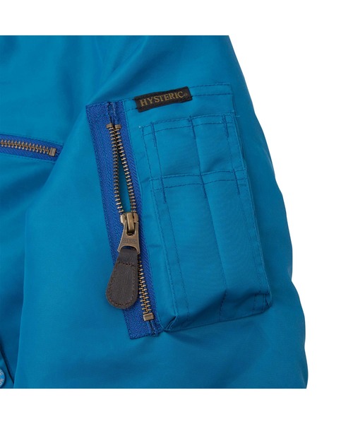 HYSTERIC GLAMOUR（ヒステリックグラマー）の「CIRCLEロゴ ショート丈MA-1ジャケット（MA-1・レディース・ブラック/カーキ/ターコイズブルー・FREE）」の4枚目の写真