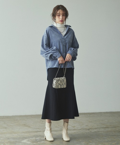 KOBE LETTUCE(コウベレタス)の「ストレッチマーメイドスカート(スカート・レディース・パープル/ダークオレンジ/ブラック/ダークグリーン/ブラック系その他/ベージュ系その他/スカイブルー/ライトベージュ/パープル系・FREE)」の20枚目の写真
