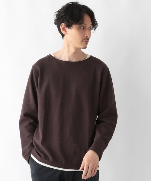 GLOBAL WORK(グローバルワーク)の「フェイクレイヤードT/215344(Tシャツ/カットソー・メンズ・ネイビー/ダークブラウン/ホワイト系その他2・MEDIUM/SMALL/X-LARGE/LARGE)」の2枚目の写真