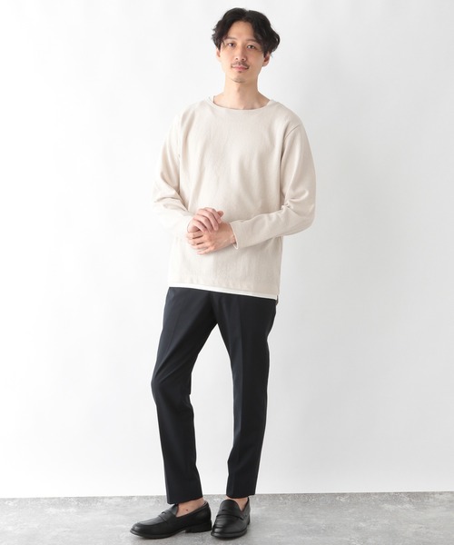 GLOBAL WORK(グローバルワーク)の「フェイクレイヤードT/215344(Tシャツ/カットソー・メンズ・ネイビー/ダークブラウン/ホワイト系その他2・MEDIUM/SMALL/X-LARGE/LARGE)」の4枚目の写真