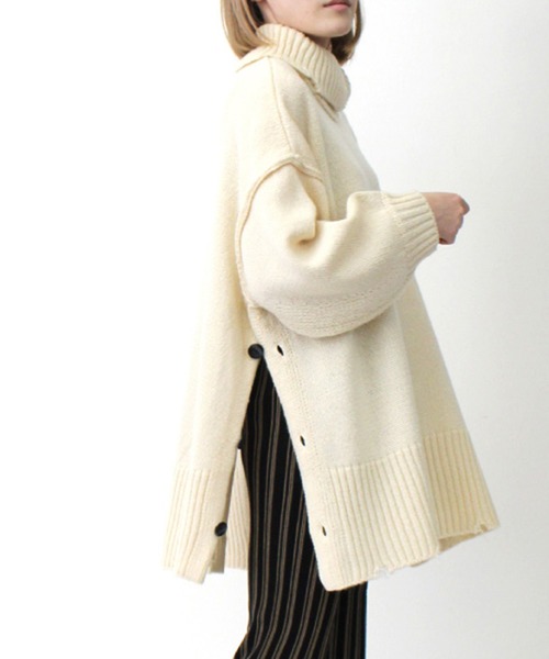STYLEBLOCK（スタイルブロック）の「モヘアタッチタートルネックプルオーバー（ニット/セーター・レディース・ラベンダー/アイボリー/ライトベージュ/グリーン/ブラック・M）」の9枚目の写真