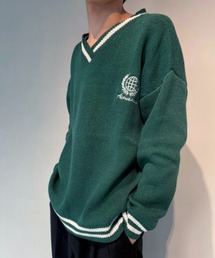 WESTBOY | School V-Neck Knit Sweater WO21W3TP14 【WB ORIGINALS】(ニット/セーター)