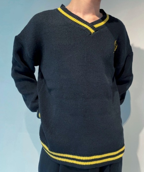 WESTBOY（ウエストボーイ）の「School V-Neck Knit Sweater WO21W3TP14 【WB ORIGINALS】（ニット/セーター・メンズ・グリーン/ブラック・XL/L/M）」の5枚目の写真