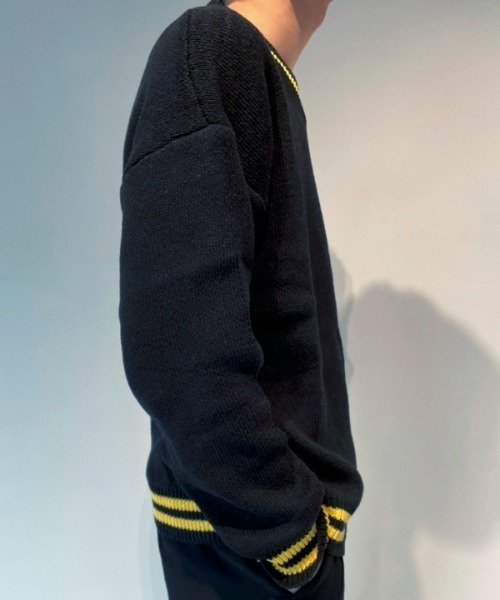 WESTBOY（ウエストボーイ）の「School V-Neck Knit Sweater WO21W3TP14 【WB ORIGINALS】（ニット/セーター・メンズ・グリーン/ブラック・XL/L/M）」の12枚目の写真