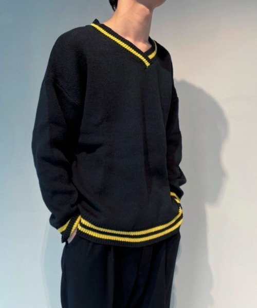 WESTBOY（ウエストボーイ）の「School V-Neck Knit Sweater WO21W3TP14 【WB ORIGINALS】（ニット/セーター・メンズ・グリーン/ブラック・XL/L/M）」の13枚目の写真