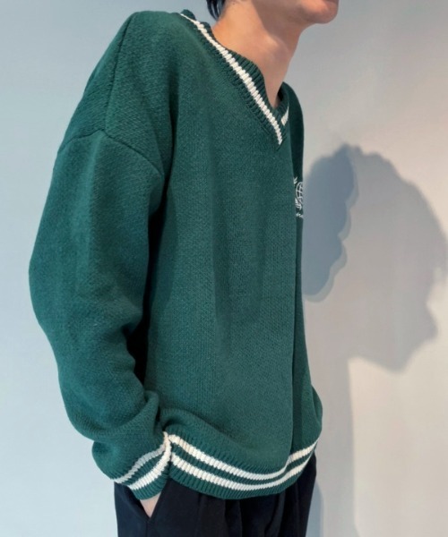 WESTBOY（ウエストボーイ）の「School V-Neck Knit Sweater WO21W3TP14 【WB ORIGINALS】（ニット/セーター・メンズ・グリーン/ブラック・XL/L/M）」の17枚目の写真