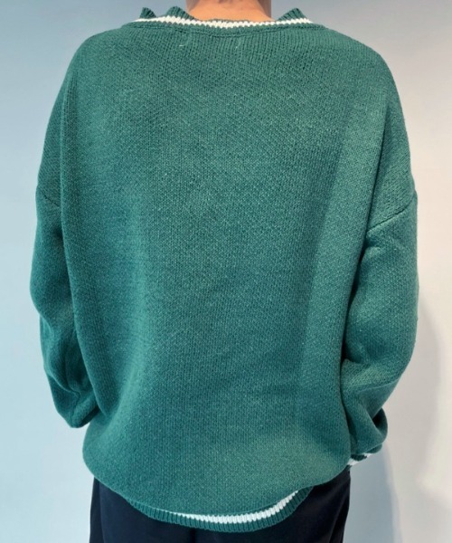 WESTBOY（ウエストボーイ）の「School V-Neck Knit Sweater WO21W3TP14 【WB ORIGINALS】（ニット/セーター・メンズ・グリーン/ブラック・XL/L/M）」の19枚目の写真
