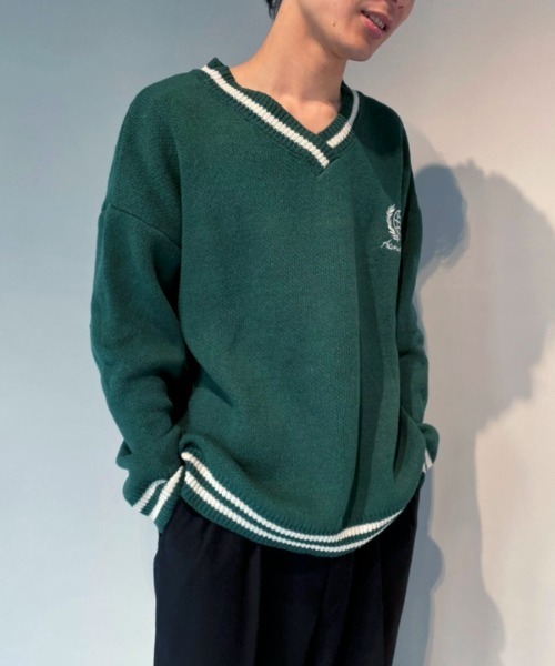 WESTBOY（ウエストボーイ）の「School V-Neck Knit Sweater WO21W3TP14 【WB ORIGINALS】（ニット/セーター・メンズ・グリーン/ブラック・XL/L/M）」の22枚目の写真